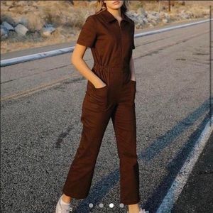 Jo West Brown Short Sleeved Jumpsuit XS